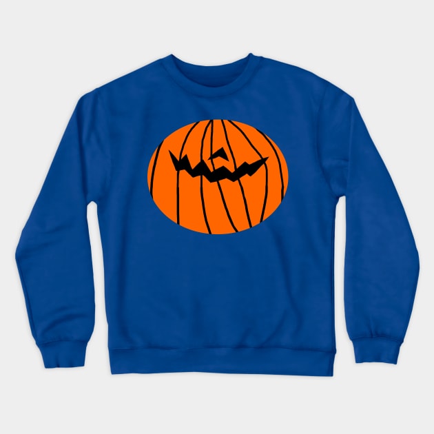 Pumpkin Face for a Halloween Horror Mask Crewneck Sweatshirt by ellenhenryart